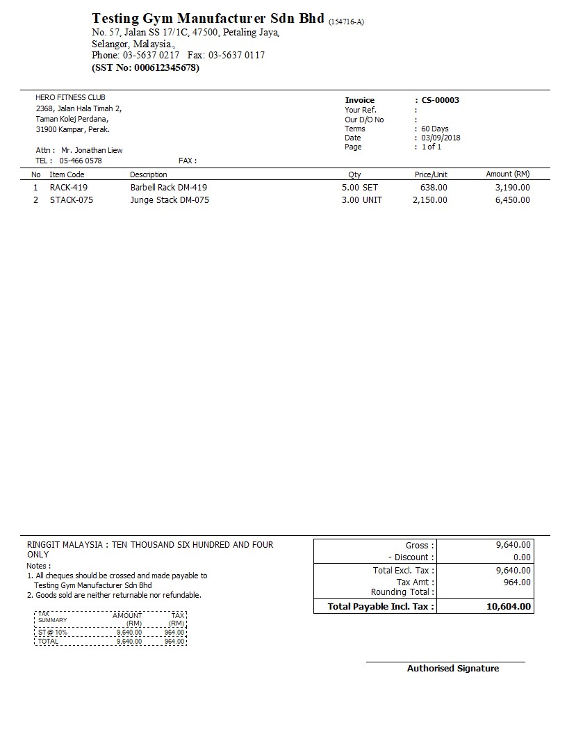 15 Invoice SST | E Stream MSC